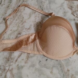 Noelle Wolf 32B Bond Demi Cup Silk-Blend Spacer Bra in Nude